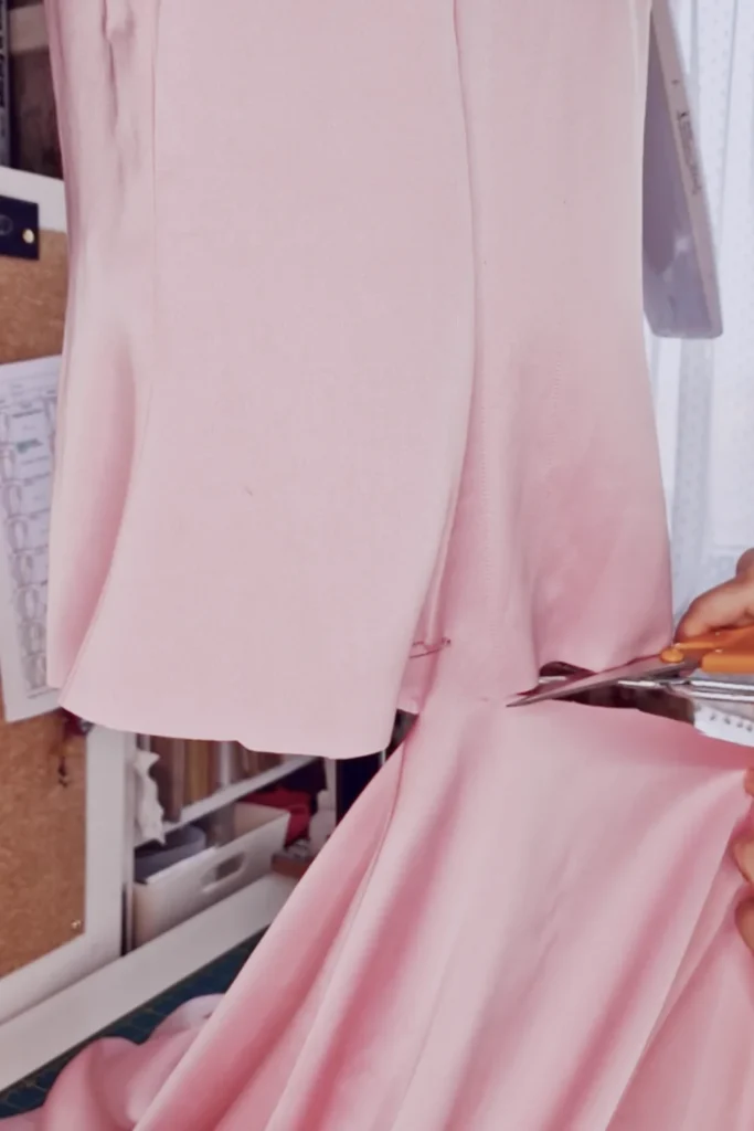 Occasionwear alteration with beaded bodice and shorter skirt