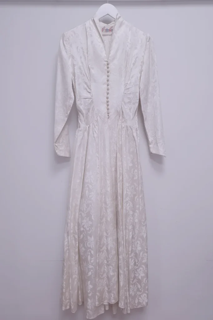 Wedding dress given a second life through alteration and restyling